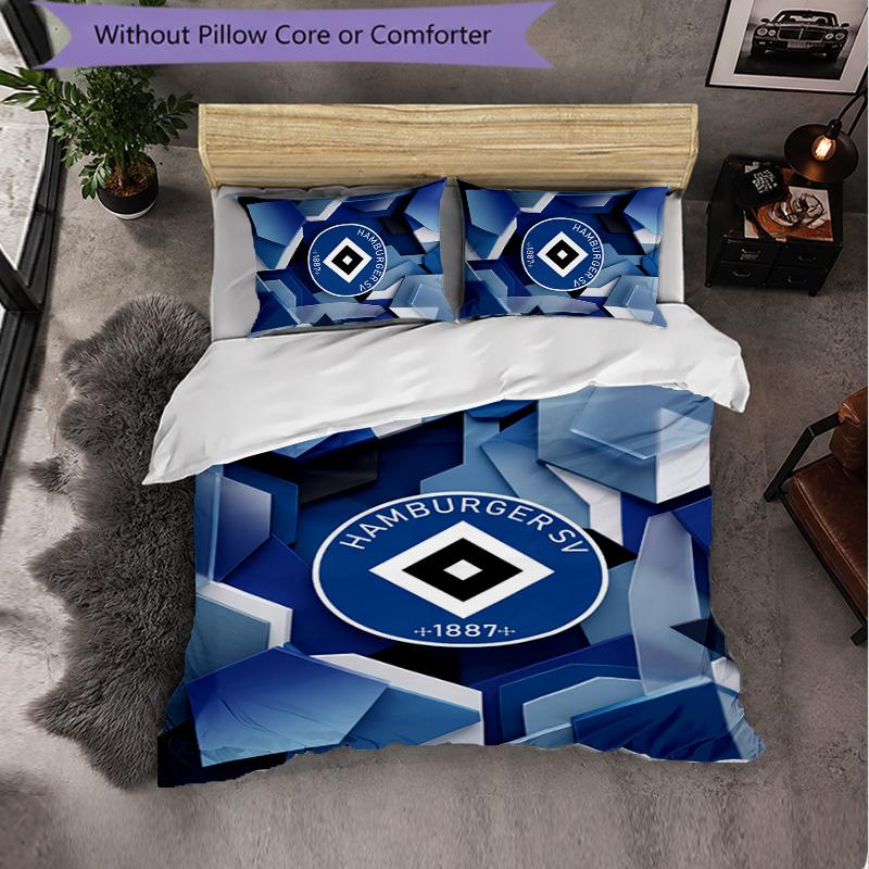 Set Biancheria da Letto Calcio Hamburger SV 3 Pezzi Morbido Copripiumino con Federe Set Decorazione Camera da Letto per la Casa