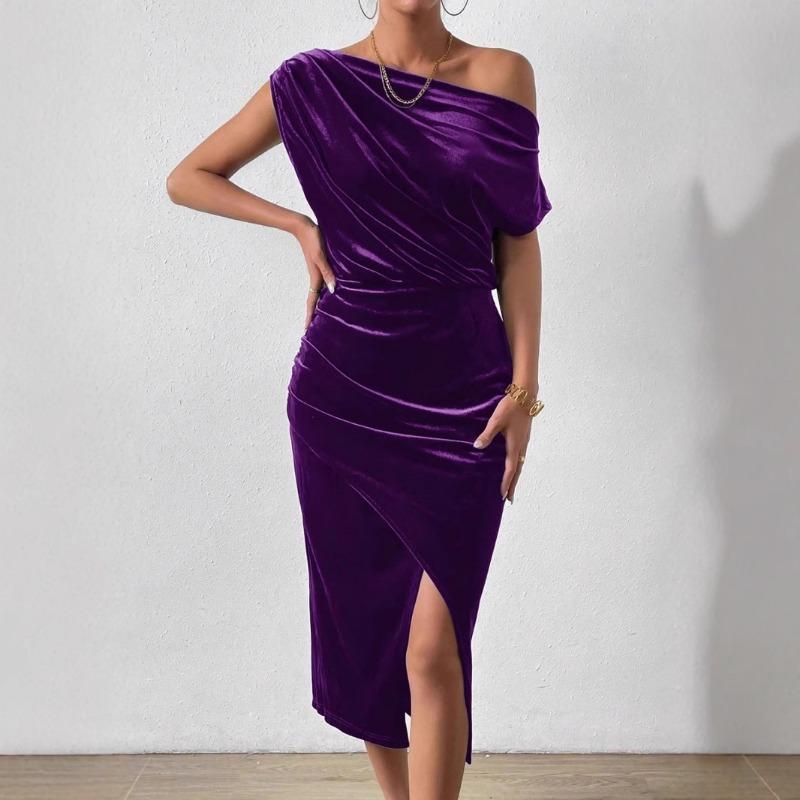 Summer Temperament Commuting Women's One-piece Collar Off Shoulder Dress