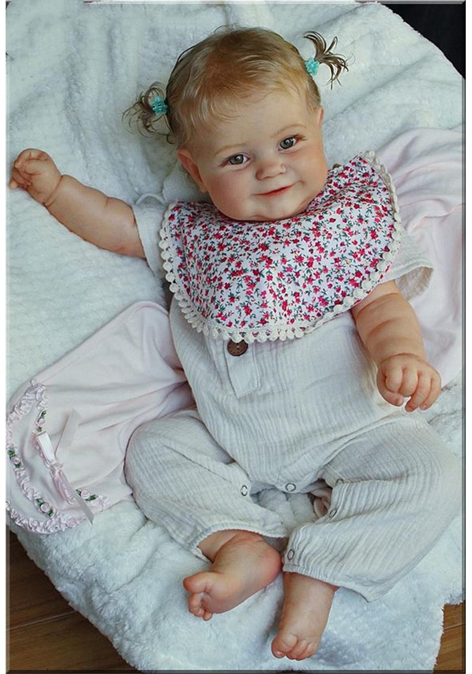 60cm Maddie Cloth Body Doll with Hand-Painted 3D Skin and Visible Veins 50cm Cloth Body