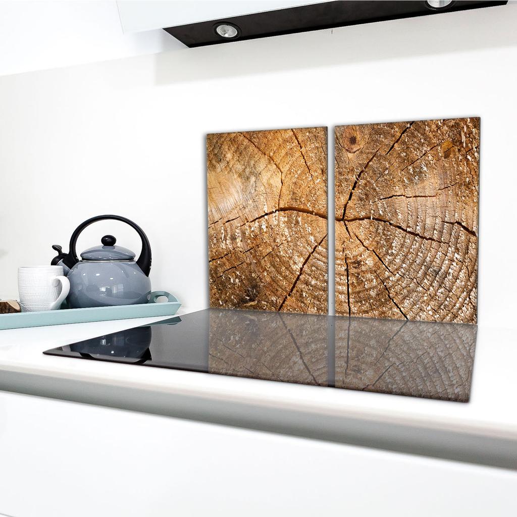 Glass Protective Stovetop Plate 2x40x52 Wood
