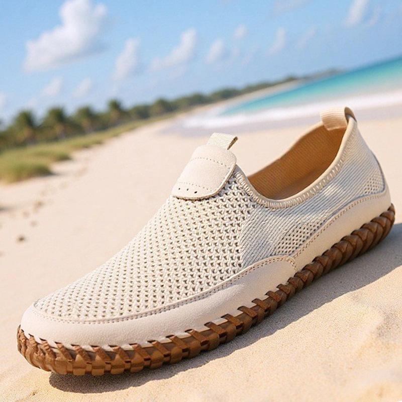 Men's shoes mesh breathable men's summer thin mesh casual one-pedal shoes old Beijing men's mesh shoes