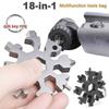 Compact And Durable 18 In 1 Snowflake Multi Tool With Convenient Key Chain Attachment