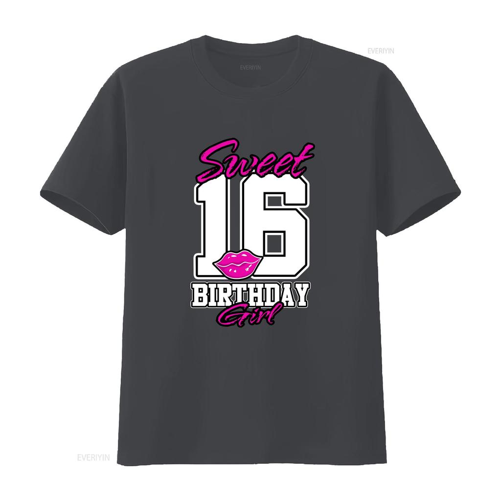 Sweet Sixteen Birthday for T Shirtnagers th B Day shirt vintage Washed Casual Top For Everyday Wear Comfortable Breathable