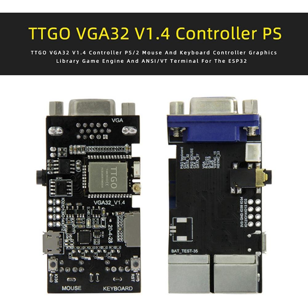 

FabGL VGA32 VGA ESP32 PSRAM Модуль V1.4 Контролер PS/2 Миша Клавіатура Графічна Бібліотека Гра ANSI/VT Термінал Схеми China Mainland