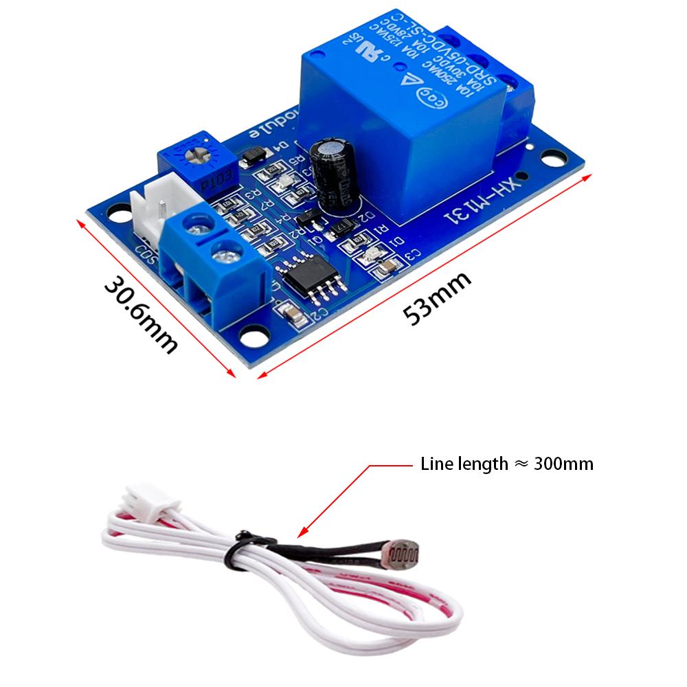 XH-M131 DC 5V/9V/12V/24V Light Control Switch Photoresistor Relay Module Detection Sensor Automatic Control Module