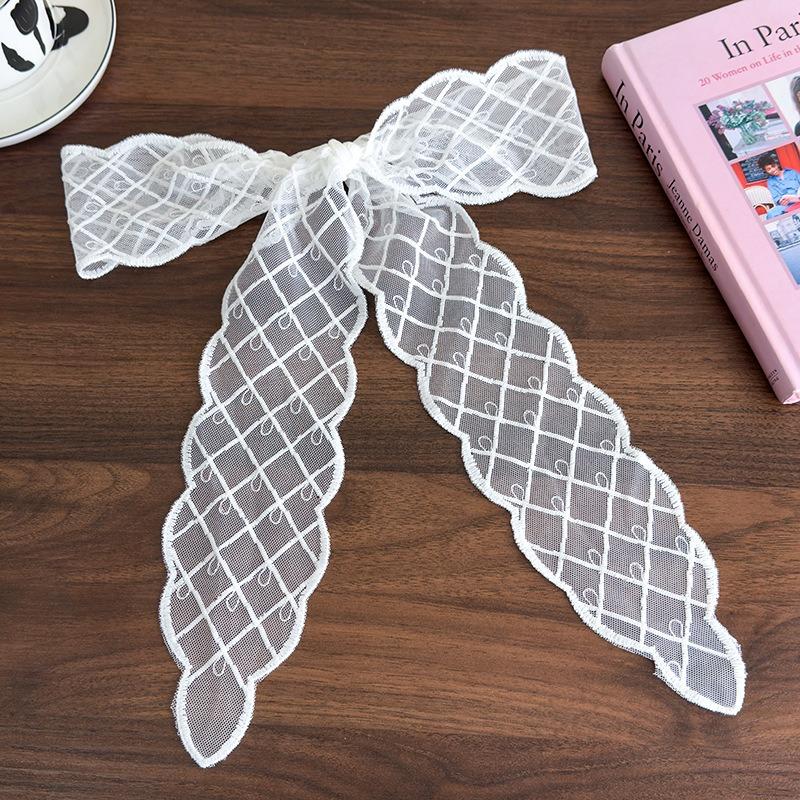 Sweet Sen Style White Lace Long Hair with Butterfly Tie Hair Rope Vigorous Girl Braid Versatile Hair Braiding Magic Weapon