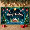 Christmas Event Banner Green Pine Branches Xmas Backdrop Holiday Celebration Background Festive Lights Holiday Background