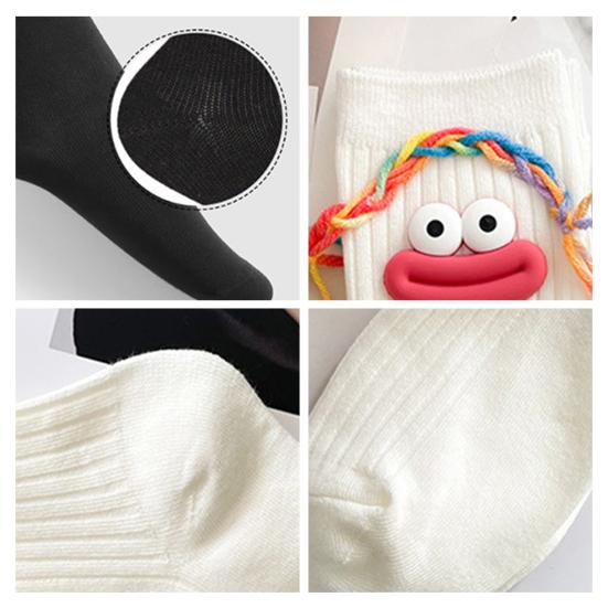 Funny Face Socks Cartoon Crew Socks with Colorful Braids Sausage Lips Cute Silly Socks for Women Girls Birthday Festive Gifts