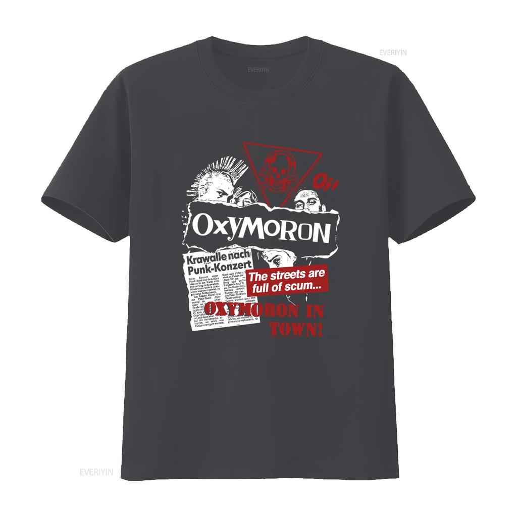Oxymoron Band Punk Rock Style The Streets Are Full Of Scum Black T Shirt All Sizes Available Vintage Washed