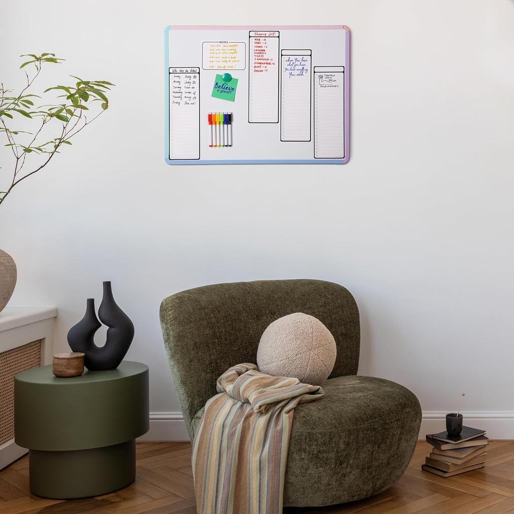 Mr. Pen- 4" x 12" Magnetic Dry Erase to Do List, 11 pcs, 4X Dry Erase to Do List White Board, 6X Colorful Whiteboard Markers and 6" x 4" Magnetic