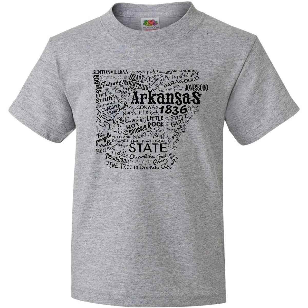 Inktastic Arkansas State Word Salad Youth kids boys T-Shirt Home Natural Little Rock City 100