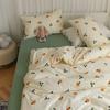 Ins Pink Flowers Bedding Set Fashion Flat Sheet Duvet Cover No Filling Pillowcase Twin Full Queen Nordic Boy Girl Bed Linen
