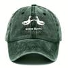 Retro goose print baseball cap with casual dad hat suitable for men's worn-out duck patterned sports hat