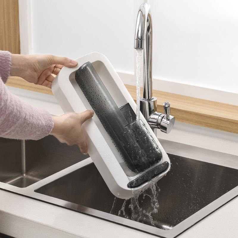Kitchen Chopstick Basket, Tableware, Non Perforated Storage Rack, Wall Mounted Rotatable Drain Chopstick Rack, Storage Box