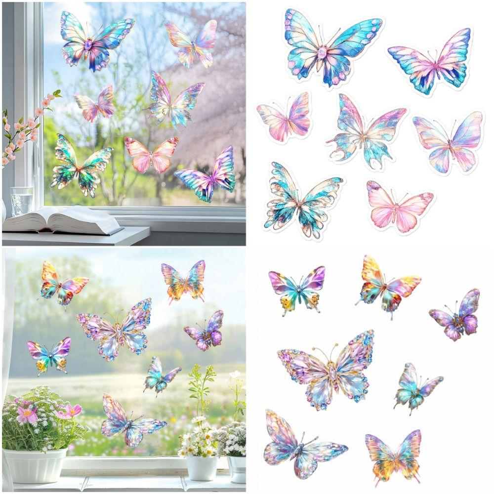 Multicolor Electrostatic Window Stickers Static Butterfly Glass Stickers  Home Decoration