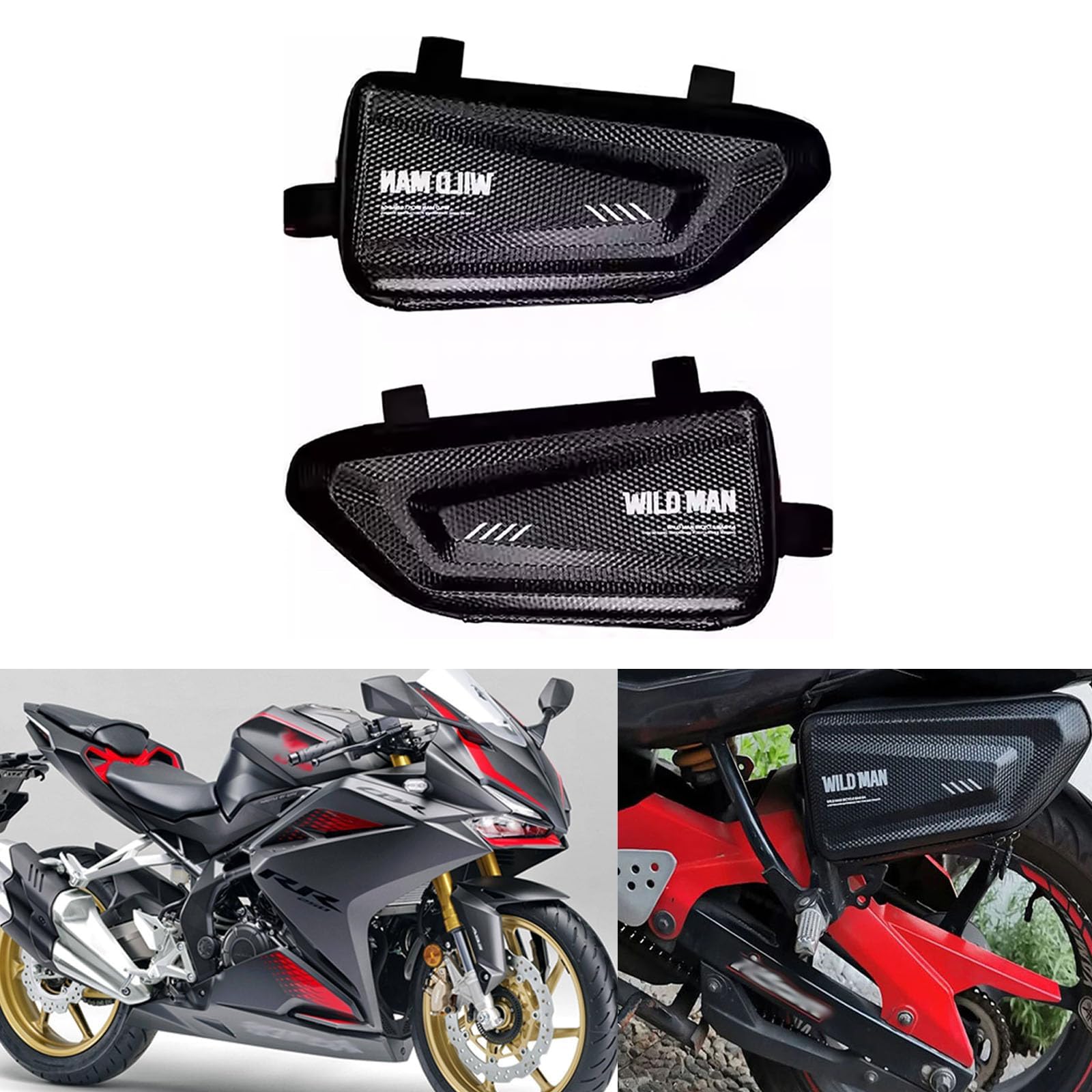 DOMOPAY ДЛЯ CBR250RR CBR250rr (2020-2022 2023 2024) Мотоциклетная модифицированная боковая сумка Водонепроницаемая треугольная боковая CBR250RR exclusive size