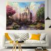 Castle Tapestry Trees And River In Fantasy Forest Wall Hanging Fairy Tale Tapestries For Kids Bedroom Living Room Dorm Party
