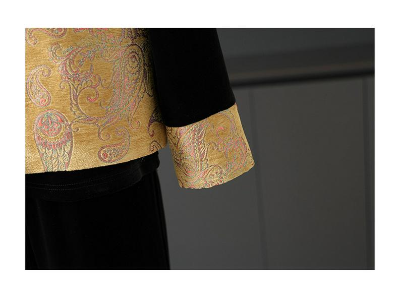High-End Chinese Style Spring Suit for 50-Year-Old Women: T-Shirt Vest & Straight-Leg Pants Set