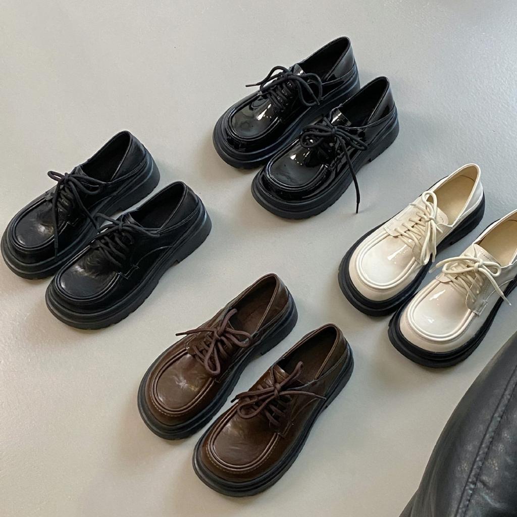 2025 Spring New Small Leather Shoes Women Wear High-end Thick-soled Heightening Uniform Women's Boots College Style Versatile Loafers