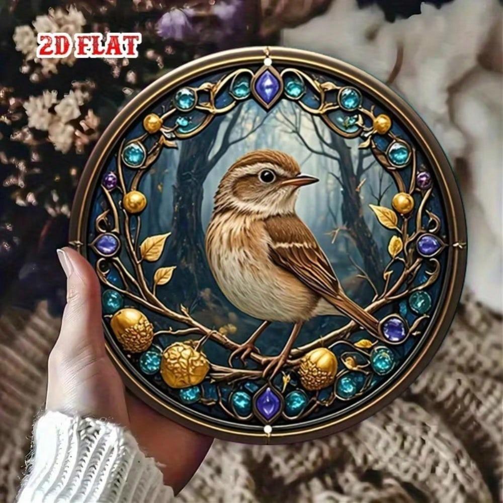 Vintage Landscape Round Metal Sign Retro Home Wall Decor Garage Art