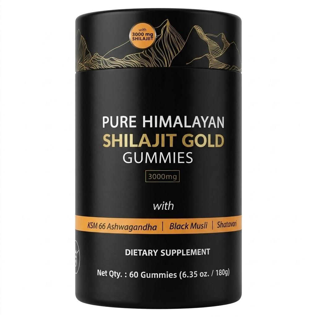 Zuckerfreie Shilajit & Ashwagandha Gummibärchen mit 85+ Spurenelementen 1pack