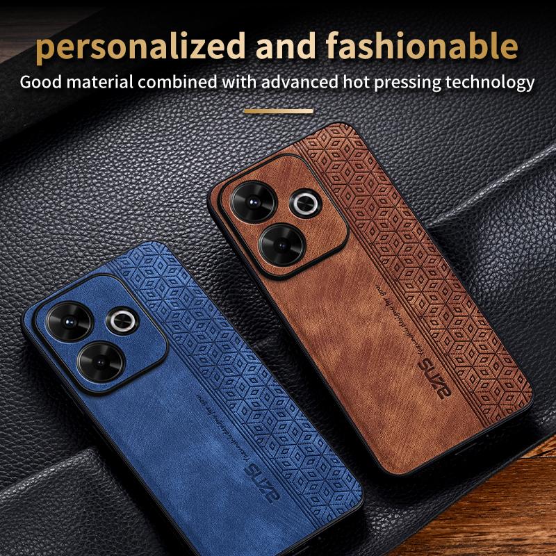 AZNS For Xiaomi Redmi 13 5G/13 4G/Note 13R 5G Case Non-Slip Leather+TPU Phone Cover