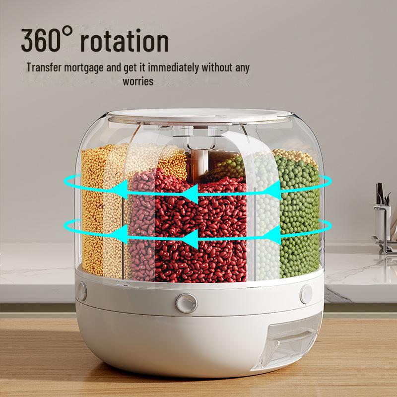 2024 Rotating Rice Storage Cylinder: Insect-Proof, Moisture-Proof, Sealed Grain Box for Home