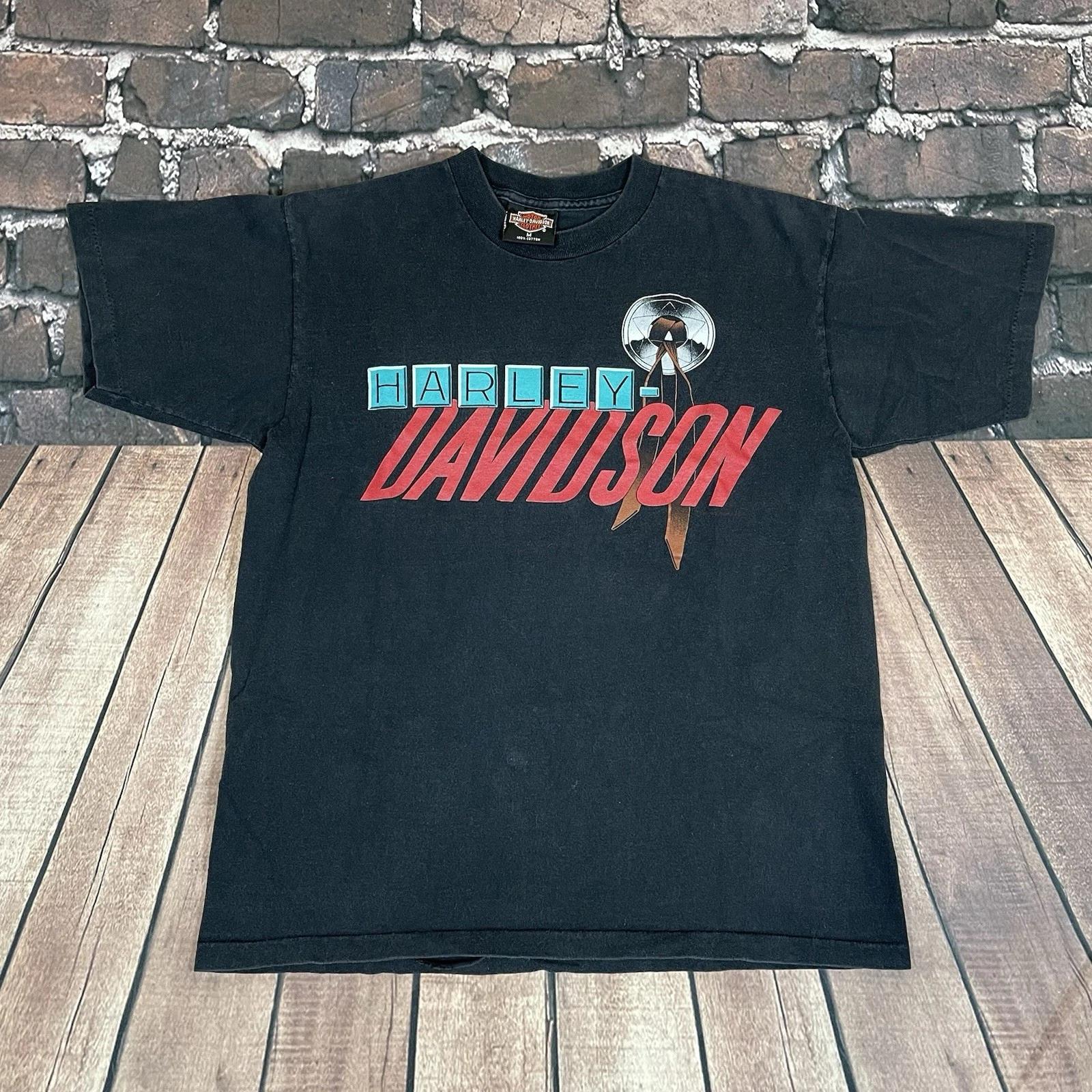 Vintage Harley Davidson 1992 Holoubek Graphic T-Shirt Size Medium Chicago Rare 3XL