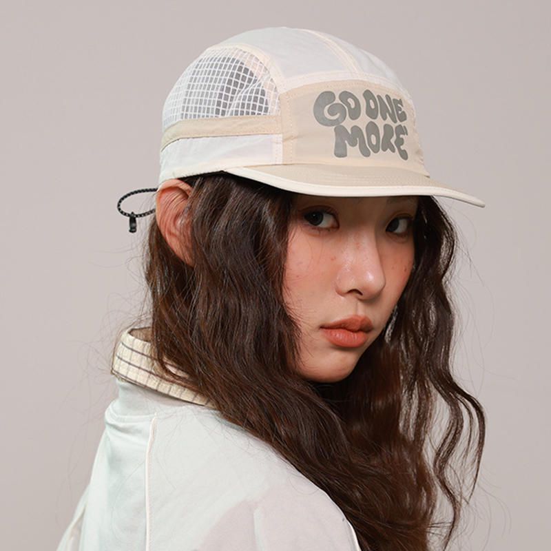 Letter Printing Quick-drying Hat Drawstring Design Japanese Style Short Brim Baseball Cap Thin Adjustable Sun Visor Cap Unisex
