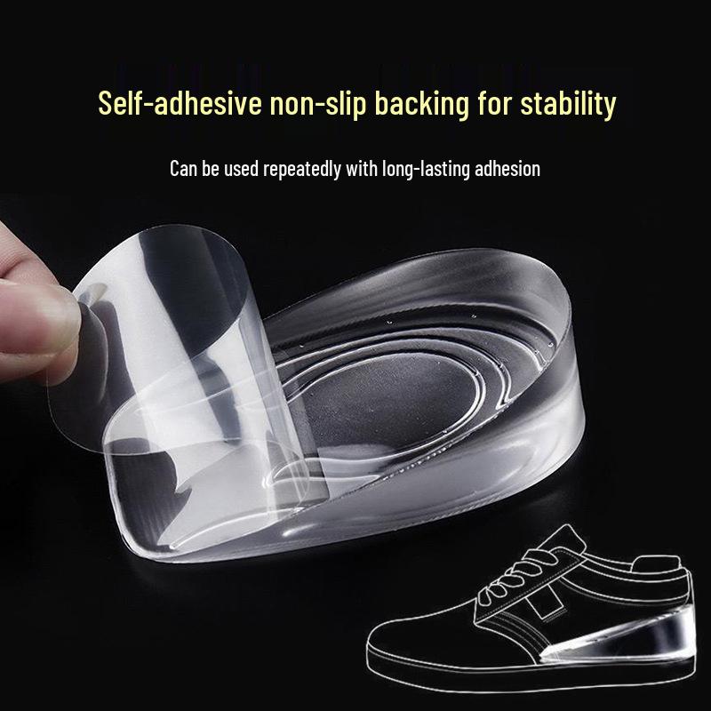 Spring/Summer 2021 Silicone Height-Increasing Invisible Heel Pads for Men and Women – Transparent Non-Slip Half Insoles