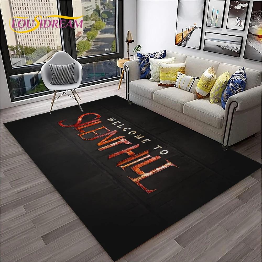 Tappeto Tappetino Decorativo per Casa Soggiorno Camera da Letto Divano Stanza dei Giochi Zerbino, Tappeto da Area Tappetino Antiscivolo, Gioco Film Horror 3D Silent Hill
