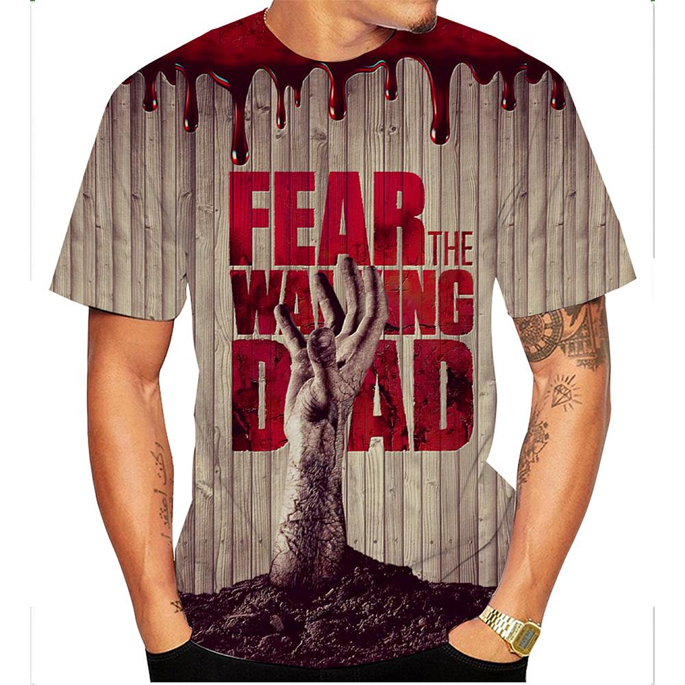 Summer Men's Printed Fashion Horror Cool Personalized Street T-shirt