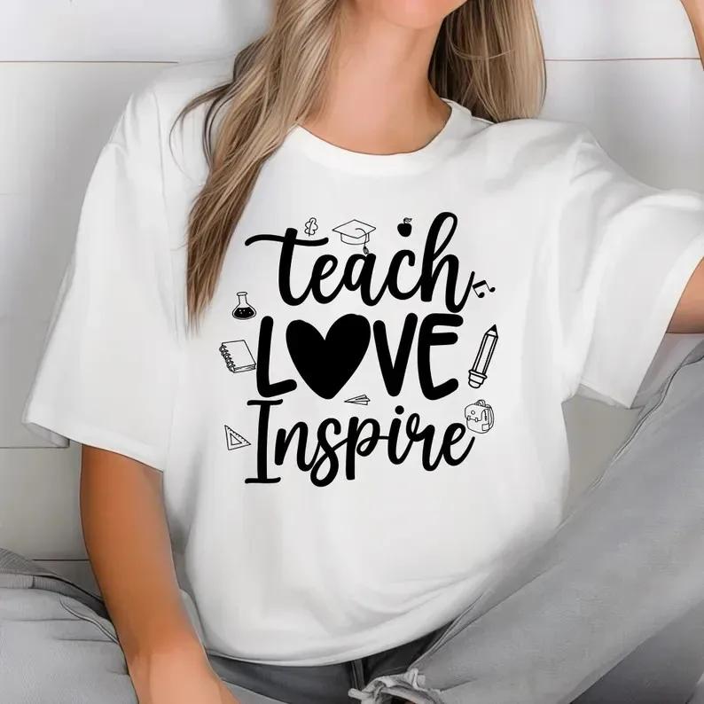Teach Love Inspire Tshirt Teacher Appreciation Shirt Educator Apparel