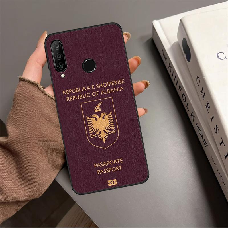 Albania Passport For Huawei Nova 10 9 SE Y91 Y61 Y90 Y70 Y60 Y72 12s 12i 11i 7i 8i P60 Pro P30 P40 Lite Case