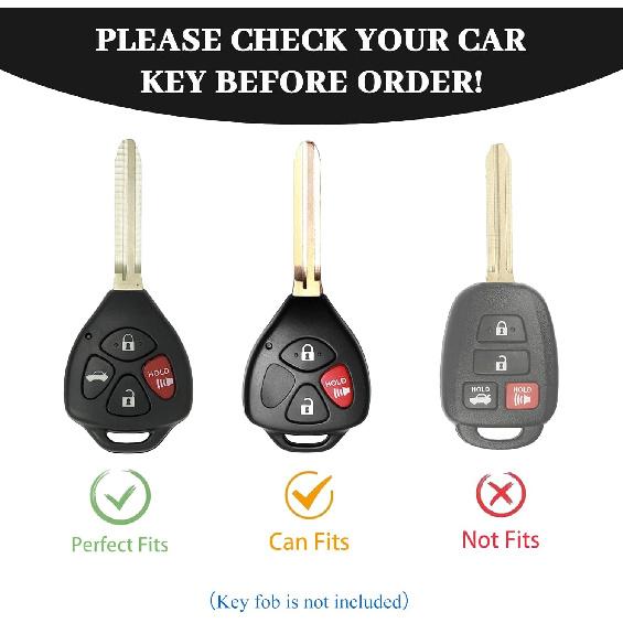 For Toyota Key Fob Cover, Soft TPU Protection Key Case Fit for Toyota Corolla 2008-2013/ Camry 2007-2011/ Venza 2009-2016 4 Buttons Smart Remote Car