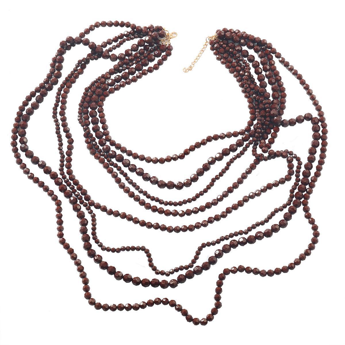 

Z Новое Коричневое Богемное Этническое Многослойное Ожерелье Ручной Работы в Ретро Стиле для Женщин коричневый