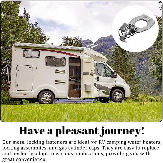 2 PCS RV Water Heater Door Latch, Stainless Steel RV Water Heater Door Cam Lock/Latch Twist Cam Lock Replacement Part, Waters Heaters Cover Latchs