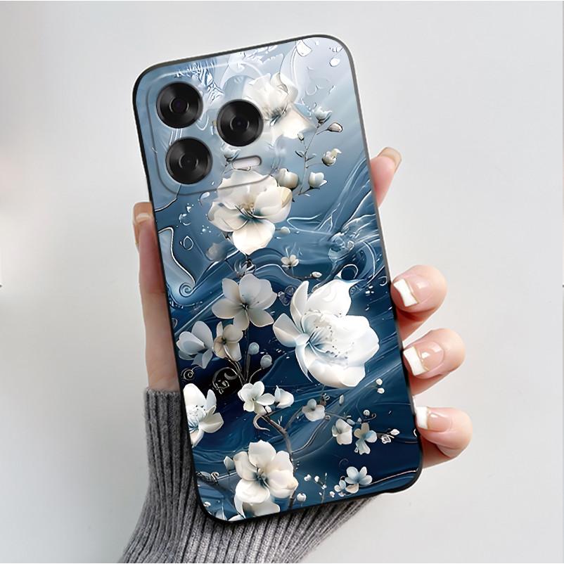 Tiskací pouzdro pro ZTE Blade V70 Vita Fundas pro ZTE Nubia V70 Design Capa Měkký silikonový černý kryt Roztomilé květinové pouzdro Coque