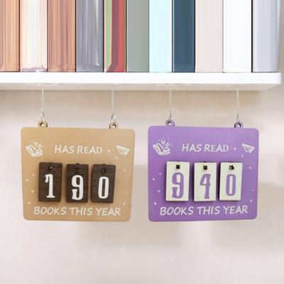 Hängande Bokläsningsmätare Handgjord Träbokräknare Läst Bok I År Bokhylla Hängande Skylt Bokälskargåva