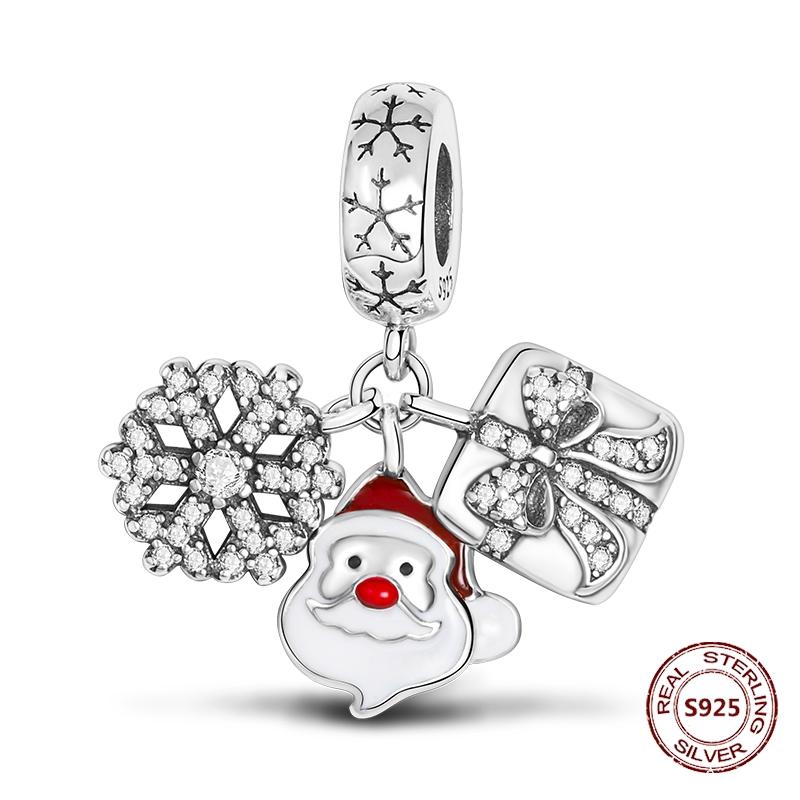 New Christmas Charm Bead Charms 100 copper Christmas Tree Santa Claus Ice Boot Pendant Bead Charms Compatible With Bracelets Do It Yourself Jewellery