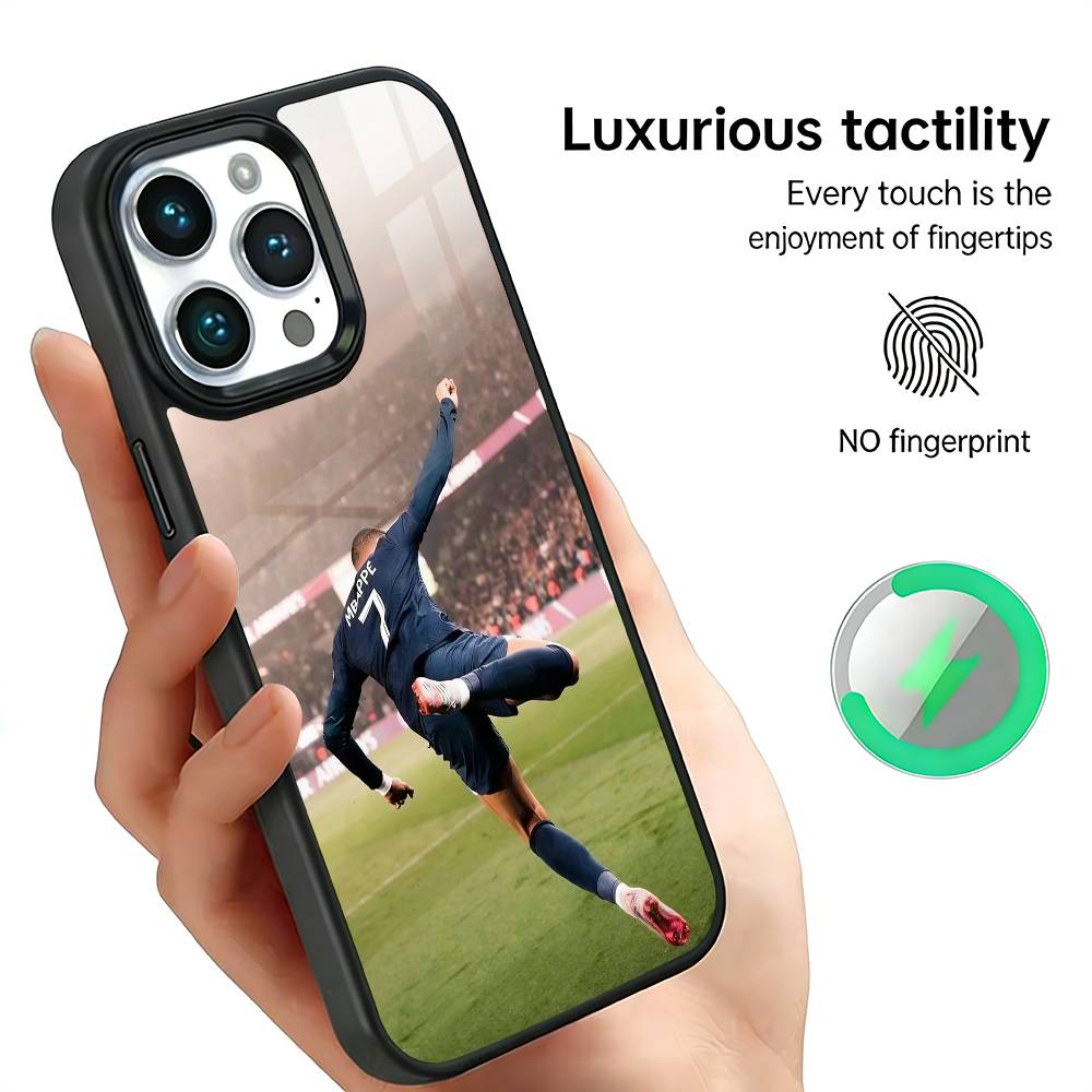 K-kylian M-mbappe Fußballstar Handyhülle für iPhone17,16,15,14,13,12,11 Plus,Pro Max, Neues magnetisches kabelloses Laden