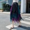 Falda de Malla Irregular de Hadas de Cintura Alta de Moda 2023 - Estilo Coreano de Primavera