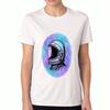 Astronaut Unisex Cotton T Shirt, Premium Cotton Quality Print, Durable, Featuring A Retro Space Helmet Design With Galaxy Background, Casual Fashion.