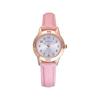 Girls' Quartz Cute Casual Watch Round Face Diameter 28mm PU Leather Strap Made In Japan Movement Arabic Numeral Index Daily Waterproof (Pink Belt X