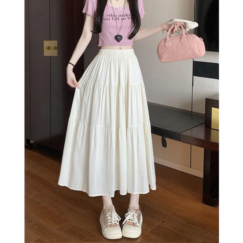 ZOSE Women s Pleated High-Waist A-Line Midi Skirt M