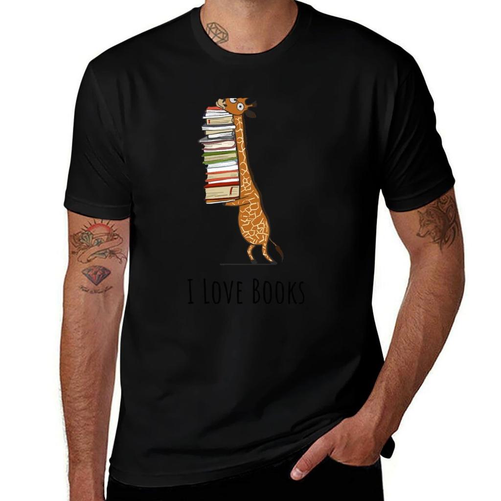 Funny Giraffe Holding a Stack of Books - I Love Books - Book Lover Gift, Phones Cases And Other Gift T-Shirt
