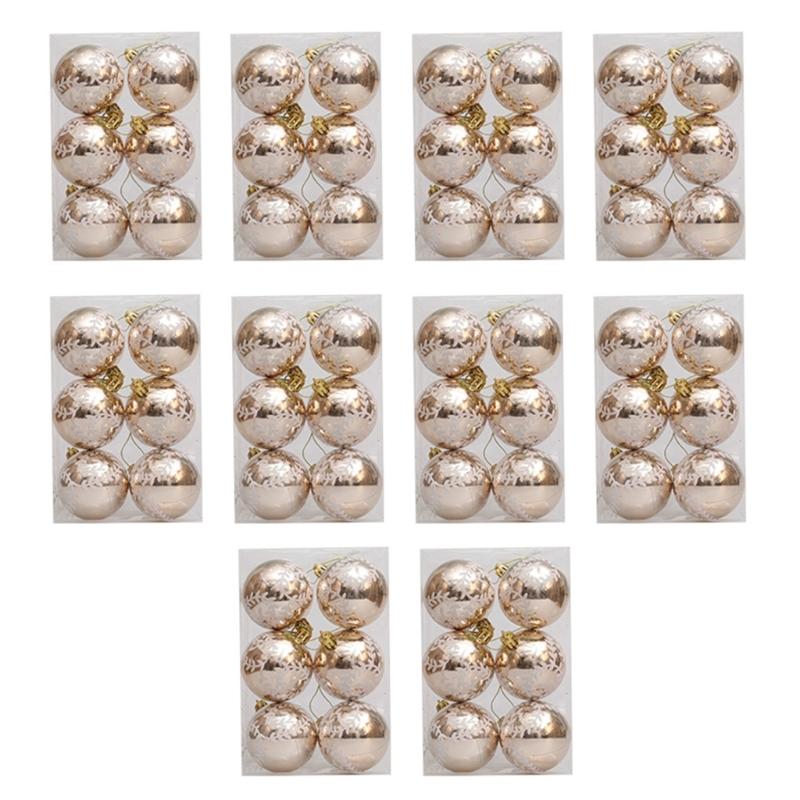 

10 Box Christmas Tree Hanging Decoration Colorful Decorative Baubles Stylish Window and Door Ornament Party Supplies шампанського