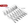 7 Wheel Stainless Steel Pizza Knife Wheel Knife Cutter Adjustable Dough Divider for Pastry Pizza