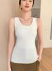 Women's Cashmere Sleeveless U-Neck Sweater Vest - Versatile Solid Color Camisole for Autumn/Winter