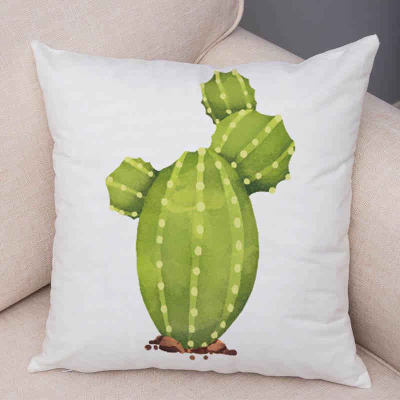Sofa Zuhause Kissenbezug Aquarell Kaktus Dekorativer Druck Grüne Pflanze Kissen